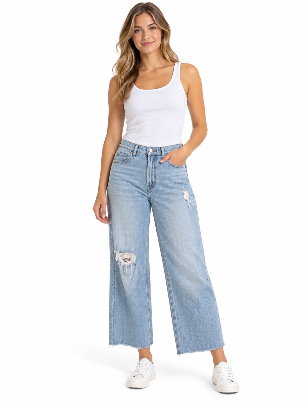 Old Navy jeans sky high wide leg size 6